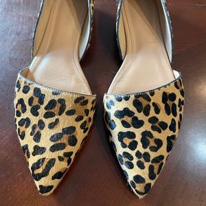 J Crew Cheetah Print Zoe Calf Hair d’Orsay Flat - Size 7.5